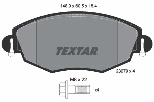 TEXTAR Sada brzdových destiček, kotoučová brzda 2327904