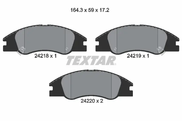 TEXTAR Sada brzdových destiček, kotoučová brzda 2421801