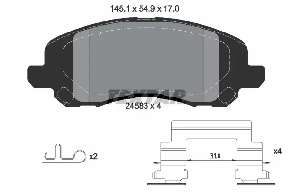 TEXTAR Sada brzdových destiček, kotoučová brzda 2458301