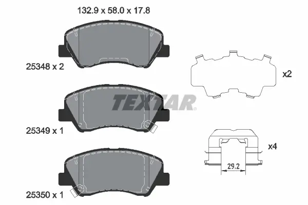 TEXTAR Sada brzdových destiček, kotoučová brzda 2534801