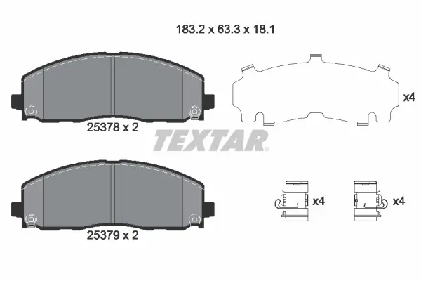 TEXTAR Sada brzdových destiček, kotoučová brzda 2537801