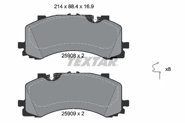 Sada brzdových destiček, kotoučová brzda TEXTAR 2590801