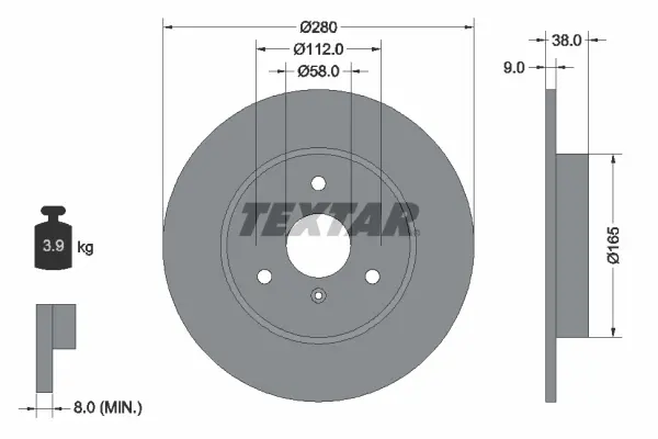 Brzdový kotouč TEXTAR 92097603