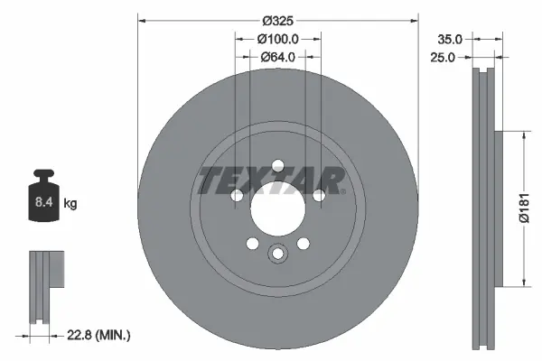 TEXTAR Brzdový kotouč 92170303