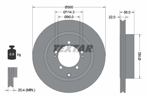 TEXTAR Brzdový kotouč 92170603