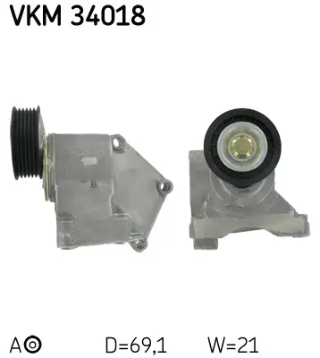 Napínák, žebrovaný klínový řemen SKF VKM 34018