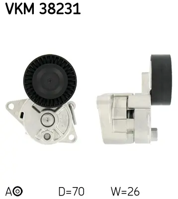 SKF Napínák, žebrovaný klínový řemen VKM38231