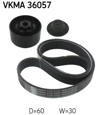 SKF Sada žebrovaných klínových řemenů VKMA36057