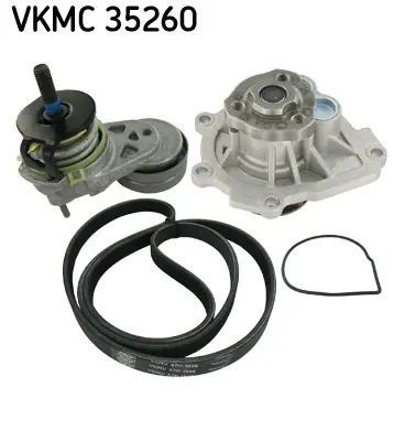 SKF Vodní pumpa + klínový žebrový řemen VKMC35260