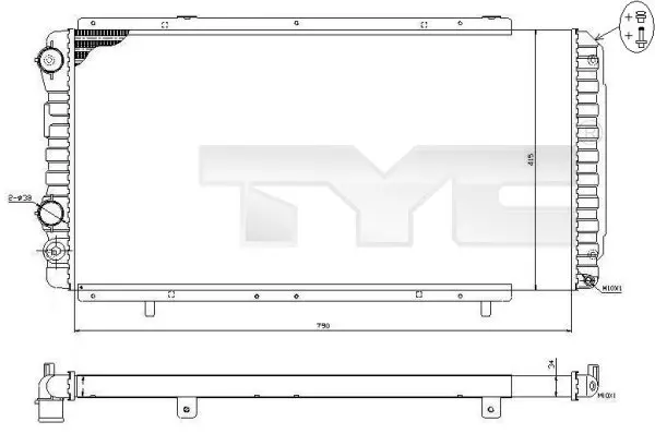Chladič, chlazení motoru TYC 709-0014-R
