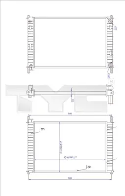 TYC Chladič, chlazení motoru 710-0030-R