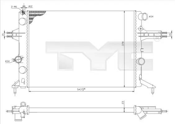 TYC Chladič, chlazení motoru 7250021