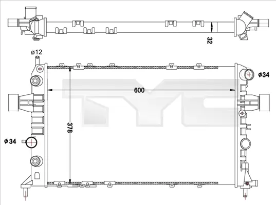 Chladič, chlazení motoru TYC 725-0040-R