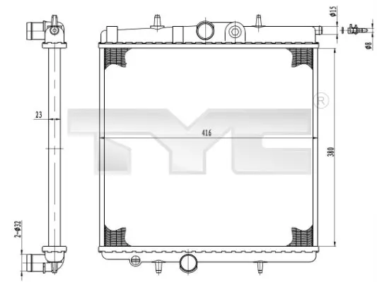 Chladič, chlazení motoru TYC 726-0017-R