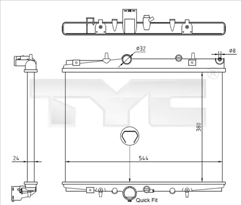 Chladič, chlazení motoru TYC 726-0018-R