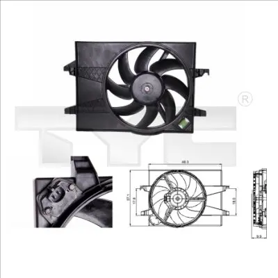 Větrák, chlazení motoru TYC 810-0025