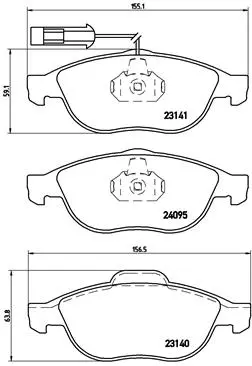 BREMBO Sada brzdových destiček, kotoučová brzda P23114