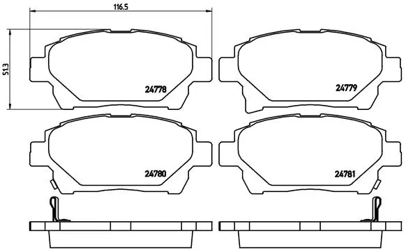 BREMBO Sada brzdových destiček, kotoučová brzda P83097