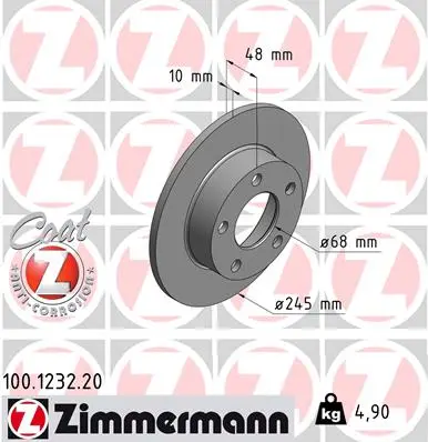 ZIMMERMANN Brzdový kotouč 100123220