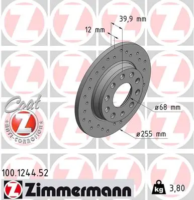 ZIMMERMANN Brzdový kotouč 100124452