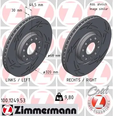 ZIMMERMANN Brzdový kotouč 100124953