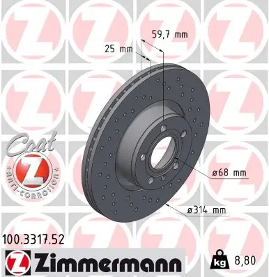 Brzdový kotouč ZIMMERMANN 100.3317.52