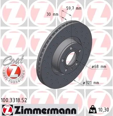 Brzdový kotouč ZIMMERMANN 100.3318.52