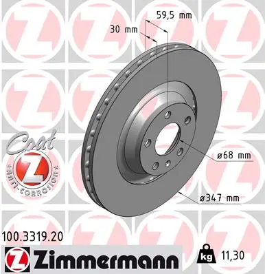 ZIMMERMANN Brzdový kotouč 100331920