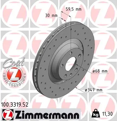ZIMMERMANN Brzdový kotouč 100331952