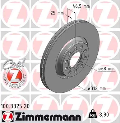 Brzdový kotouč ZIMMERMANN 100.3325.20