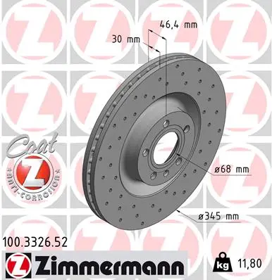 ZIMMERMANN Brzdový kotouč 100332652