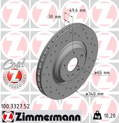 Brzdový kotouč ZIMMERMANN 100.3327.52