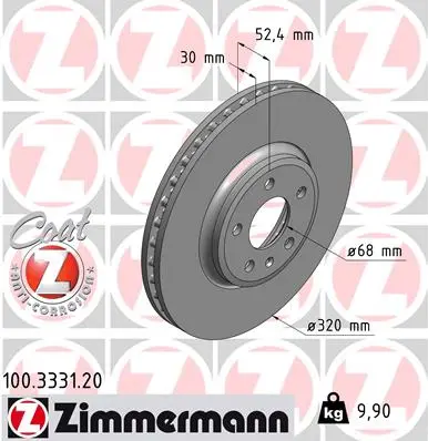 ZIMMERMANN Brzdový kotouč 100333120
