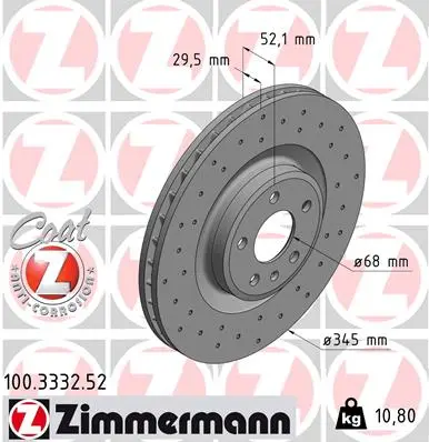 Brzdový kotouč ZIMMERMANN 100.3332.52