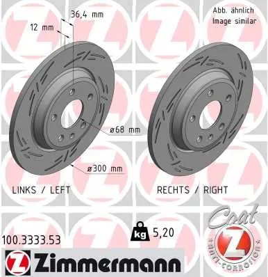 ZIMMERMANN Brzdový kotouč 100333353