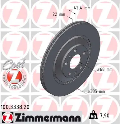 Brzdový kotouč ZIMMERMANN 100.3338.20