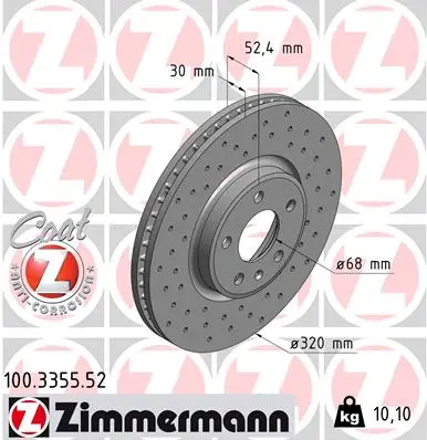 ZIMMERMANN Brzdový kotouč 100335552