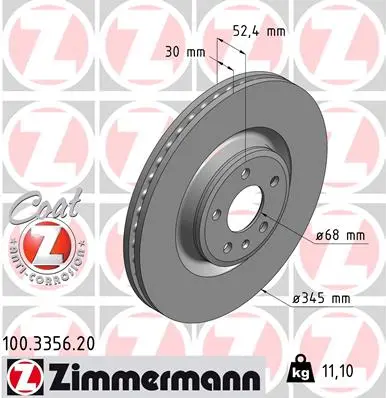 Brzdový kotouč ZIMMERMANN 100.3356.20