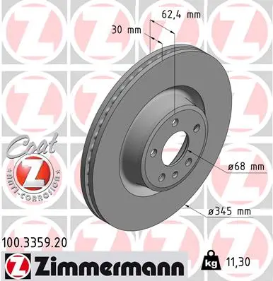 Brzdový kotouč ZIMMERMANN 100.3359.20