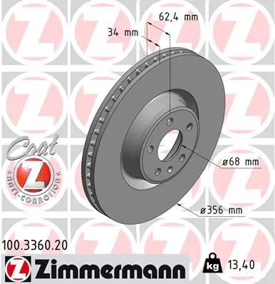 Brzdový kotouč ZIMMERMANN 100.3360.20