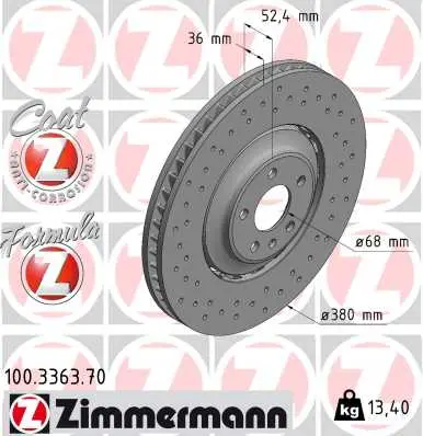 ZIMMERMANN Brzdový kotouč 100336370