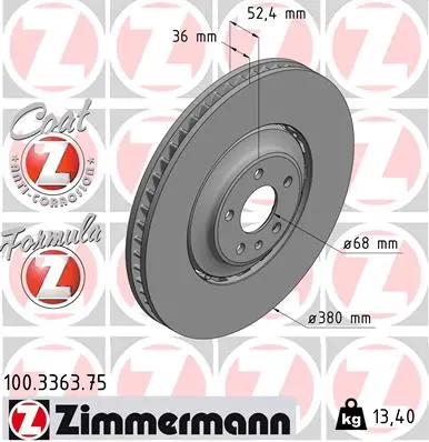 Brzdový kotouč ZIMMERMANN 100.3363.75