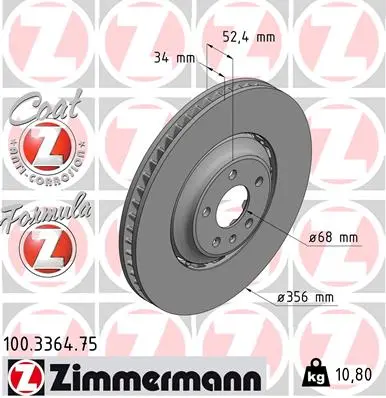 Brzdový kotouč ZIMMERMANN 100.3364.75