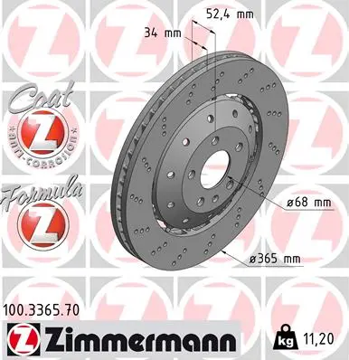 ZIMMERMANN Brzdový kotouč 100336570