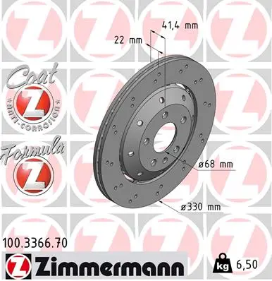 ZIMMERMANN Brzdový kotouč 100336670