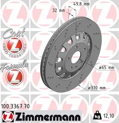 ZIMMERMANN Brzdový kotouč 100336770