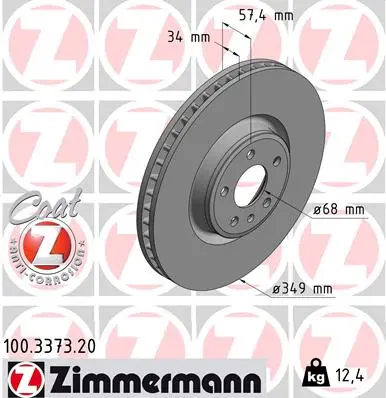 Brzdový kotouč ZIMMERMANN 100.3373.20