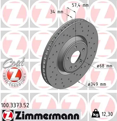 Brzdový kotouč ZIMMERMANN 100.3373.52