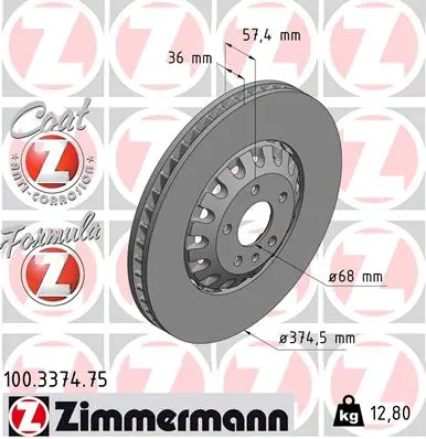 Brzdový kotouč ZIMMERMANN 100.3374.75