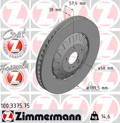ZIMMERMANN Brzdový kotouč 100337575